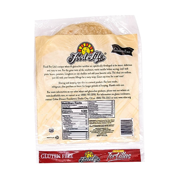 Food For Life Whole Grain Brown Rice Tortillas, 12 Oz (Case of 12) - 2