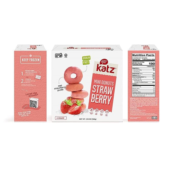 Katz Gluten Free Grain Free Mini Donuts, Strawberry - 2