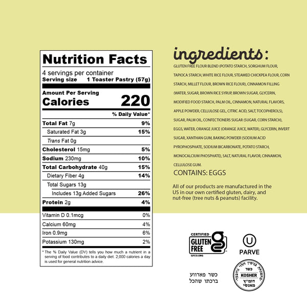 Katz Toaster Pastries - CINNAMON - 2