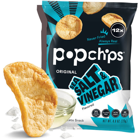 Popchips Sea Salt Vinegar, 0.80 Oz Bag (Case of 24)