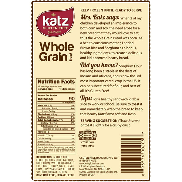 Katz Gluten Free Whole Grain Bread - 4