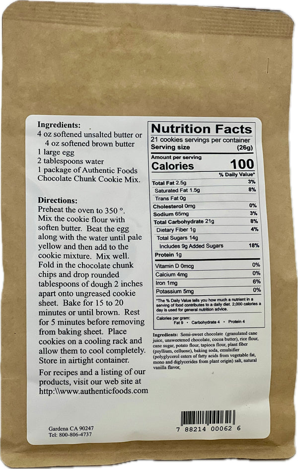 Authentic Foods Chocolate Chunk Cookie Mix - 2