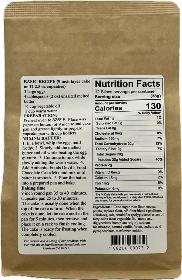 Authentic Foods Devils Food Chocolate Cake Mix - 2