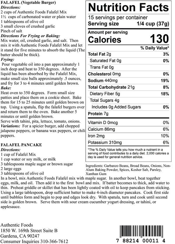 Authentic Foods Falafel Mix - 3