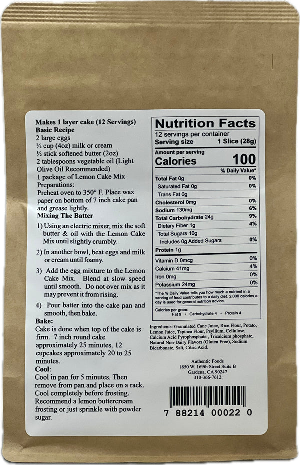 Authentic Foods Lemon Cake Mix - 2