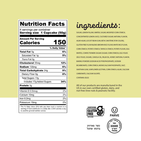 Katz Creme Filled Cupcakes, Lemon - 5