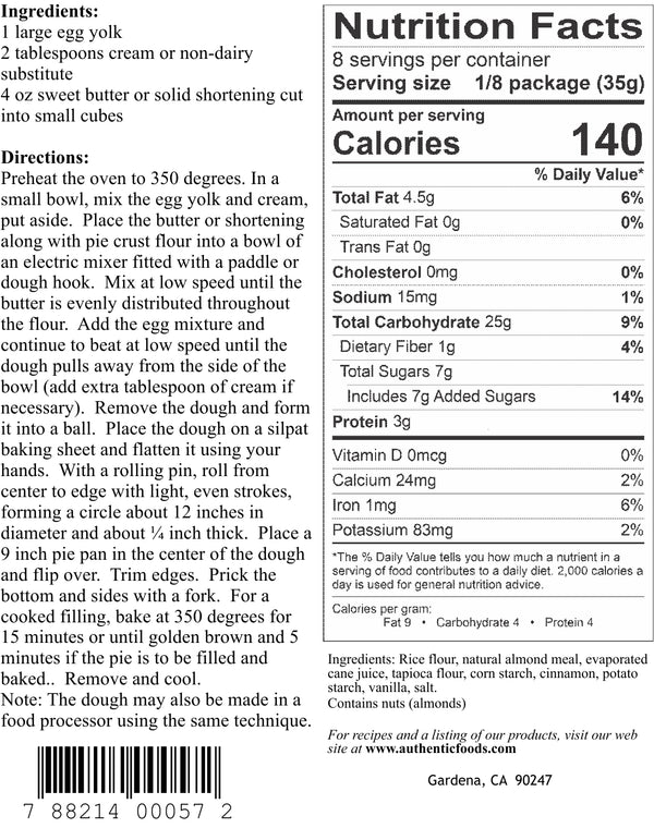Authentic Foods Pie Crust Mix - 3