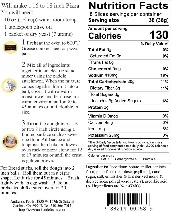 Authentic Foods Pizza Crust Mix - 3