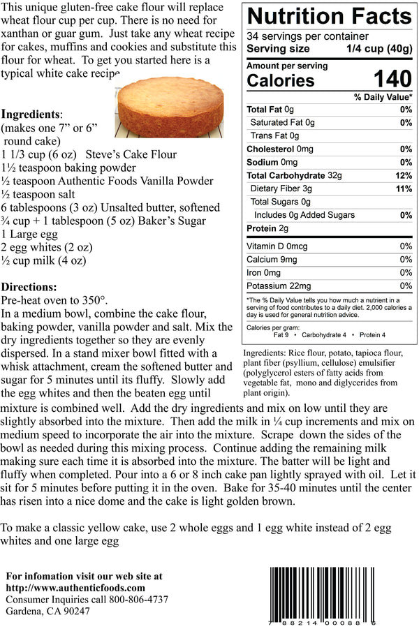 Authentic Foods Steve's  GF CAKE Flour Blend - 3