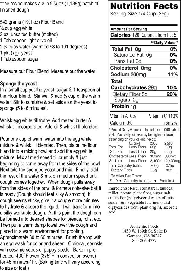 Authentic Foods Steve's GF BREAD Flour Mix - 3