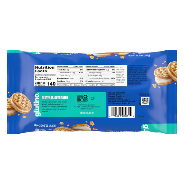 Glutino Vanilla Creme Cookies - 2