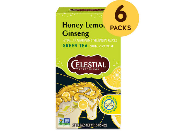 Celestial Seasonings Honey Lemon Ginseng Green Tea (6 Boxes) - 1