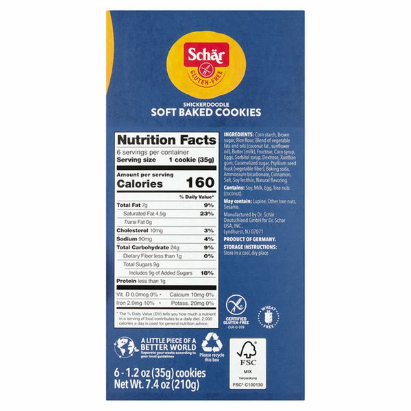 Schar SNICKERDOODLE Soft Baked Cookies - 4