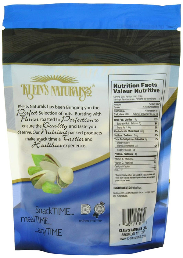 Klein's Naturals Gourmet Pistachios, Roasted UnSalted - 3