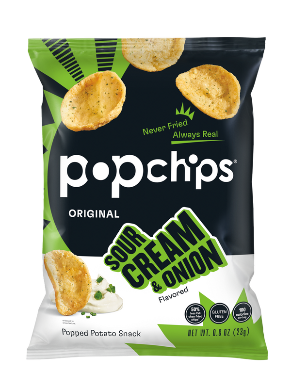 Popchips Sour Cream & Onion, 0.80 Oz Bag (Case of 24) - 1