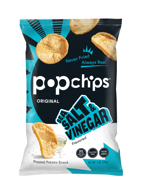 Popchips, Sea Salt Vinegar, 5 Oz Bag (Case of 12)