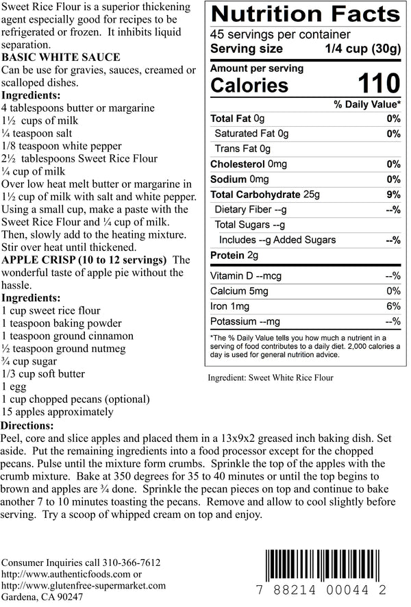 Authentic Foods Superfine Sweet Rice Flour - 3