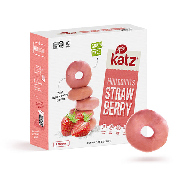 Katz Gluten Free Grain Free Mini Donuts, Strawberry - 1