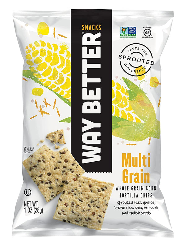 Way Better Snacks,  Multigrain Tortilla Chips - 1oz Bags - 1
