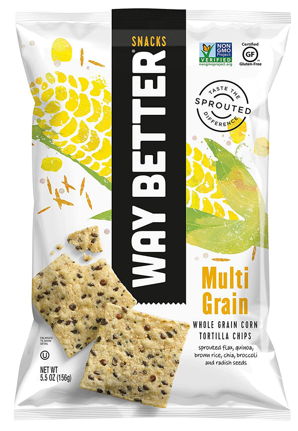 Way Better Snacks, Multigrain Tortilla Chips - 5.5oz Bags - 1