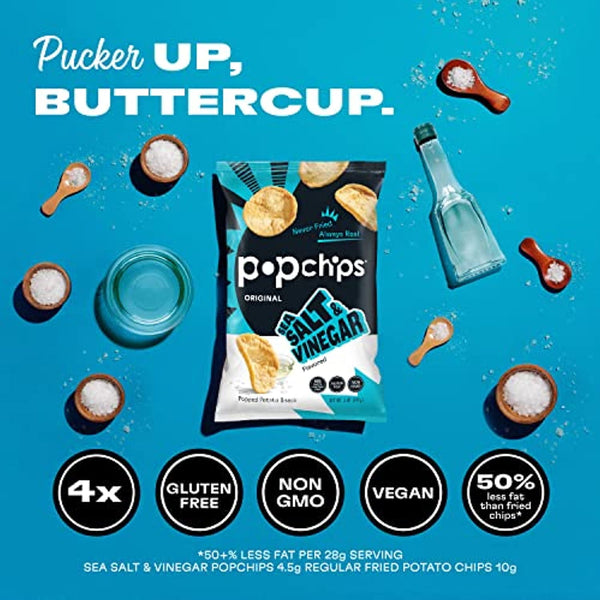 Popchips Sea Salt Vinegar, 0.80 Oz Bag (Case of 24) - 4