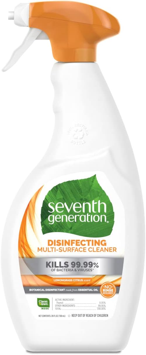Seventh Generation Disinfecting Multi Surface Cleaner, Lemongrass Citrus [Case of 8] - 1