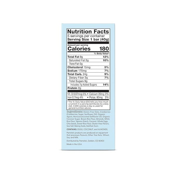 Pamela's Whenever Bars, Oat Cranberry Almond [6 Pack] - 4