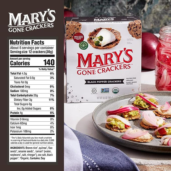 Mary's Gone Crackers, Black Pepper (Case of 6) - 3