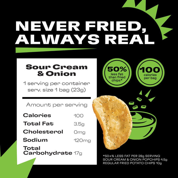 Popchips Sour Cream & Onion, 0.80 Oz Bag (Case of 24) - 5