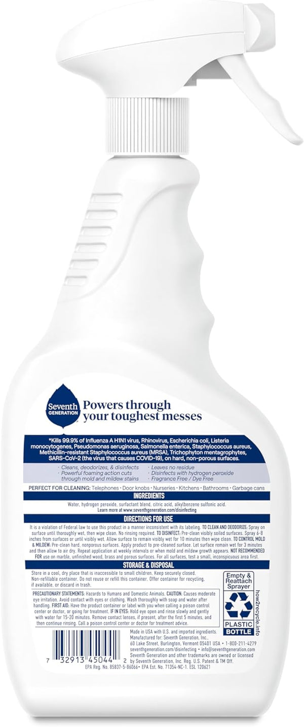 Seventh Generation Disinfecting BATHROOM Cleaner, Lemongrass Citrus [Case of 8] - 2