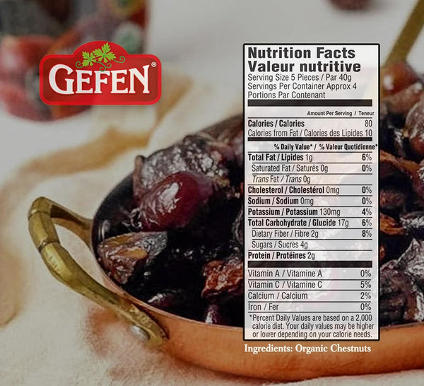 Gefen 5.2 oz. Organic Roasted Peeled Chestnuts [Case of 12] - 2