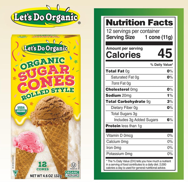 Let's Do Organic Sugar Ice Cream Cones - 2