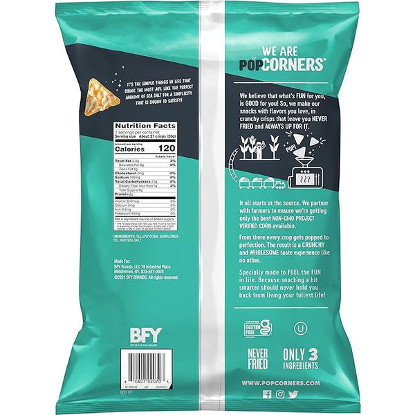 Popcorners, Sea Salt, 7 oz. [12 Bags] - 2