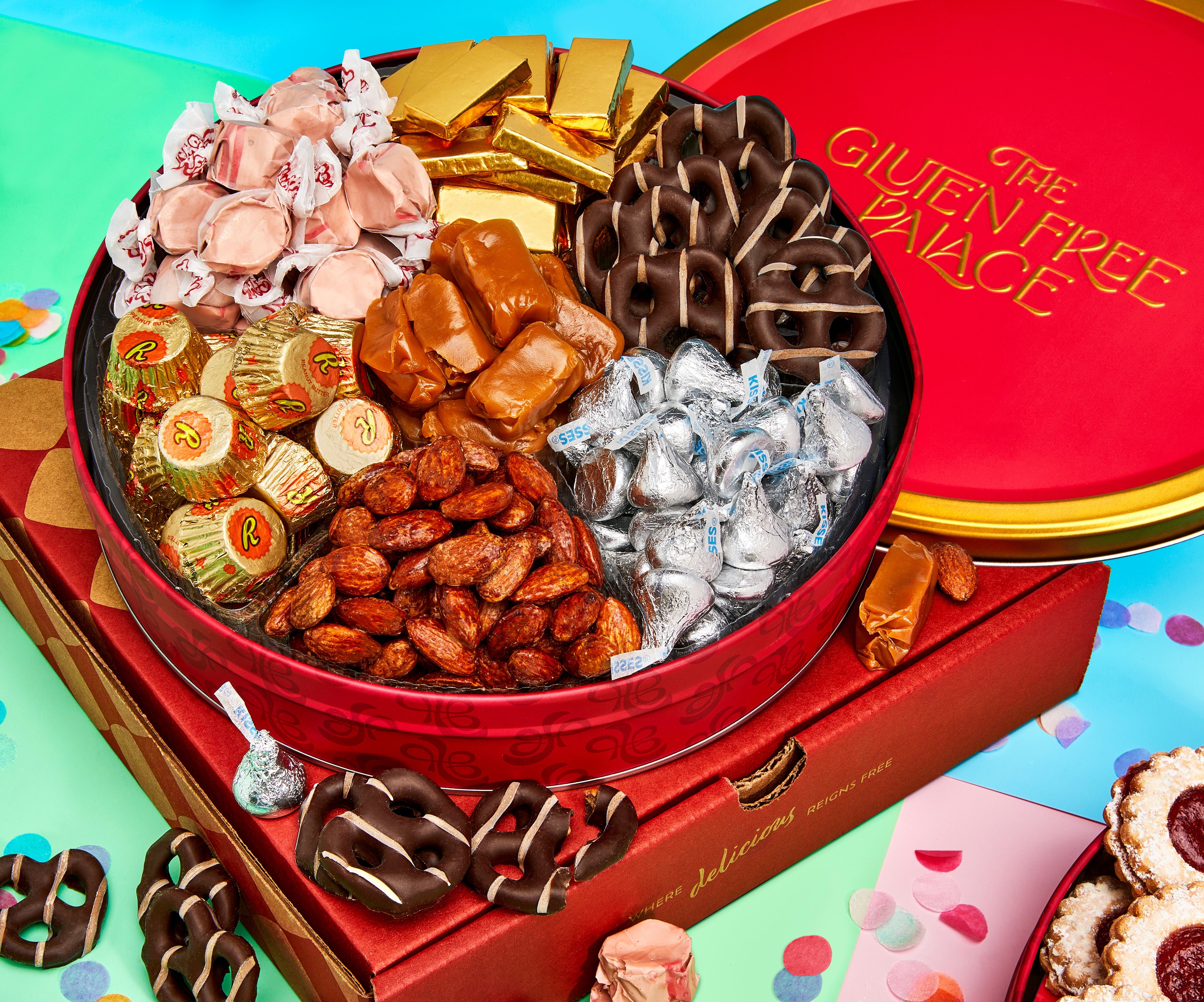 Gluten Free Palace Gluten Free Chocolate, Candy, Nuts Gift Tin