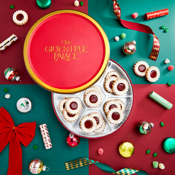 GFP Raspberry Linzer Tart Shortbread Cookies Tin Gift Tray - 4