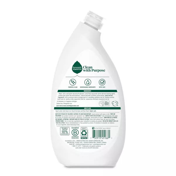 Seventh Generation Toilet Bowl Natural Cleaner, Mint [Case of 4] - 2