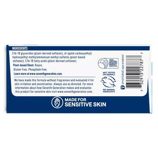 Seventh Generation Fabric Softener Sheets, Free & Clear, 80 Sheets - 2