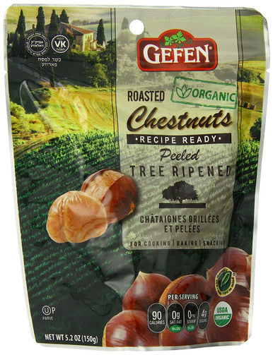 Gefen 5.2 oz. Organic Roasted Peeled Chestnuts [Case of 12]