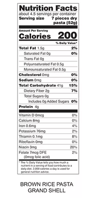 Tinkyada Gluten Free Brown Rice Pasta, Grand Shells, 8 Oz (Pack of 12) - 3