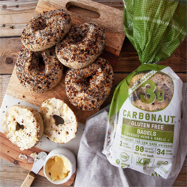 Carbonaut Gluten Free Seeded Herb and Garlic Bagels - 6