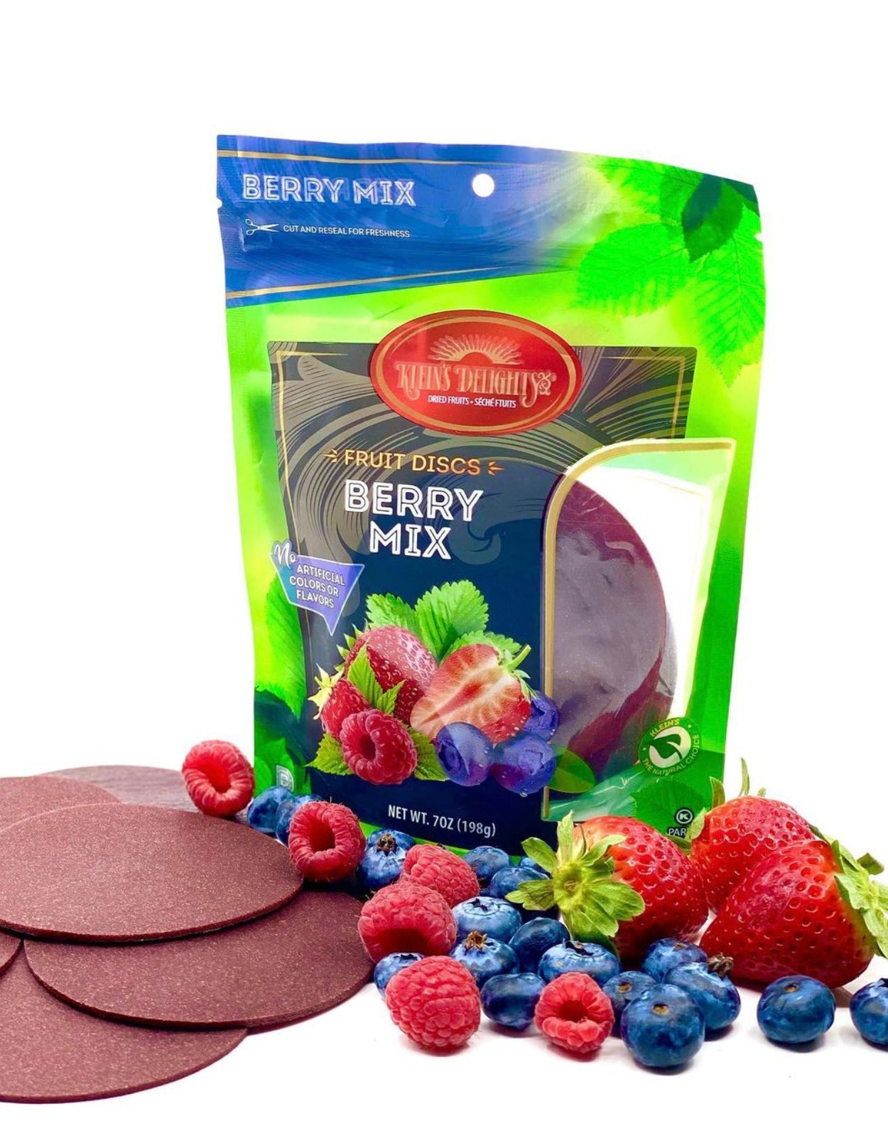 Klein's Naturals Mixed Berries Dried Fruit Discs, 7 Ounce Pouch [2