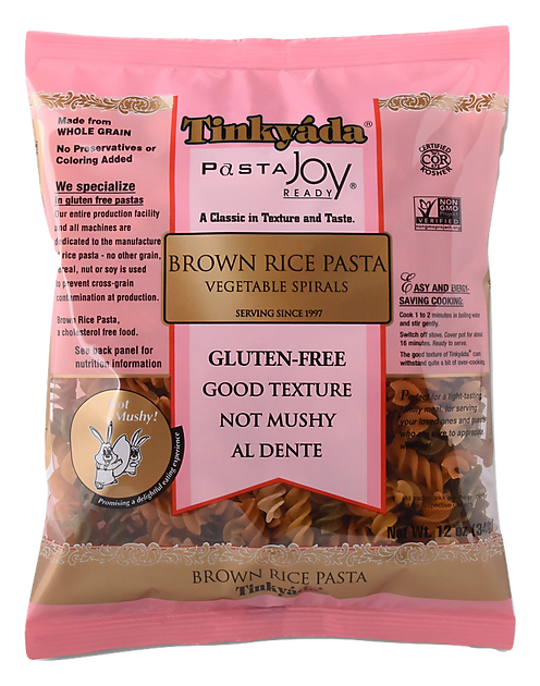 Tinkyada Gluten Free Brown Rice Pasta, Vegetable Spirals, 16 Oz (Pack of 12) - 1