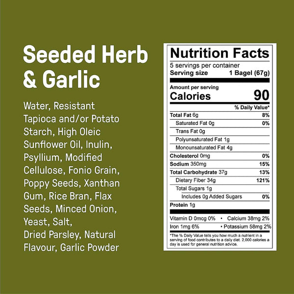 Carbonaut Gluten Free Seeded Herb and Garlic Bagels - 3