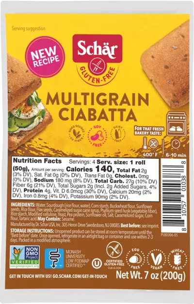 Schar Multi-Grain Ciabatta Parbaked Rolls