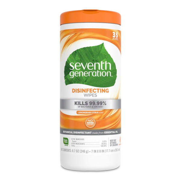 Seventh Generation Disinfecting Wipes - Lemongrass Citrus - 9