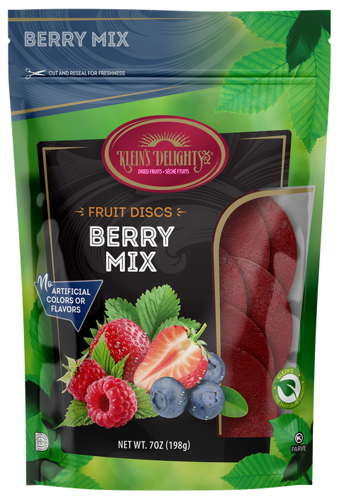 Klein's Naturals Mixed Berries Dried Fruit Discs, 7 Ounce Pouch [2 Pack]
